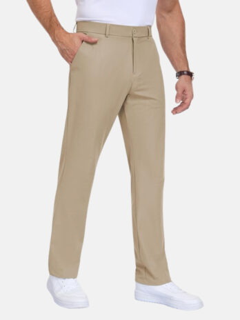 Mens Dress Pants Golf Stretch Quick Dry Lightweight Office Casual Pants
