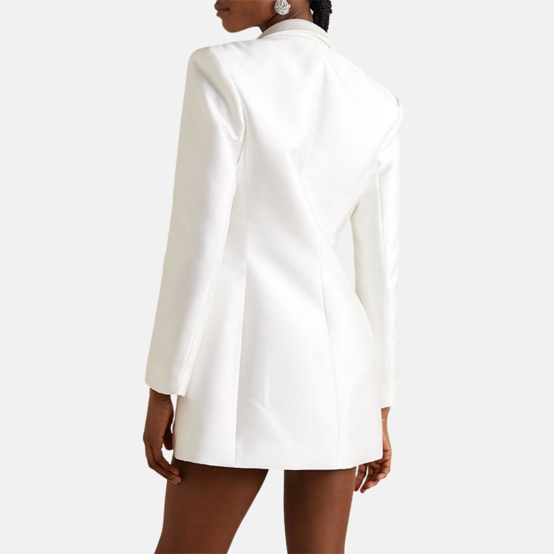 Women's Solid Color Casual Long Sleeve Lapel Button Blazer Jacket - Image 2