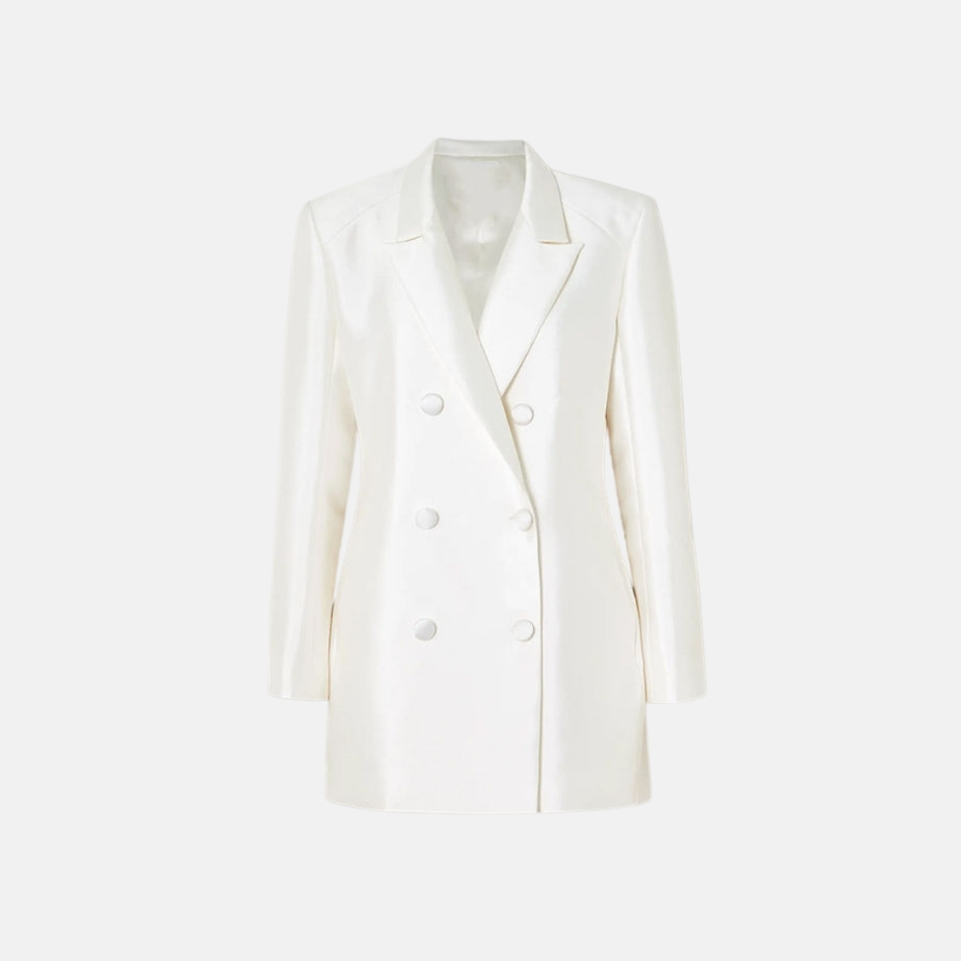 Women's Solid Color Casual Long Sleeve Lapel Button Blazer Jacket - Image 3