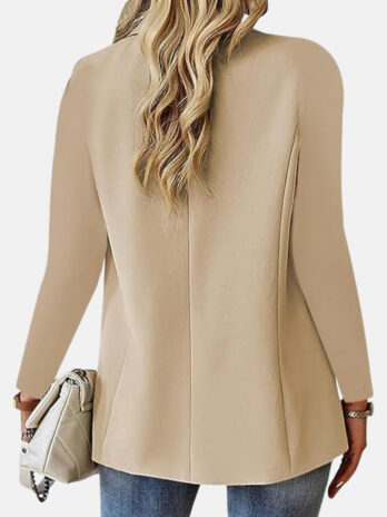 Women’s Solid Color Pocket One Button Design Lapel Regular Fit Blazer Coat For Spring And Autumn